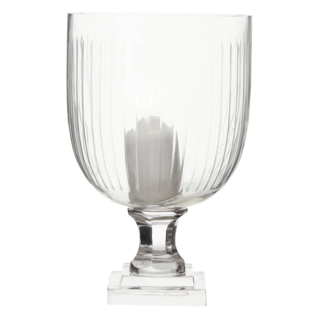 Premier Housewares Cortina Small Glass Hurricane Candle Holder