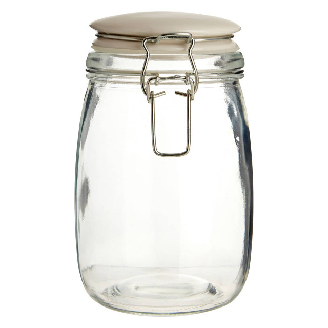 Premier Housewares Country Cottage Set Of 3 Glass Jars In A Basket