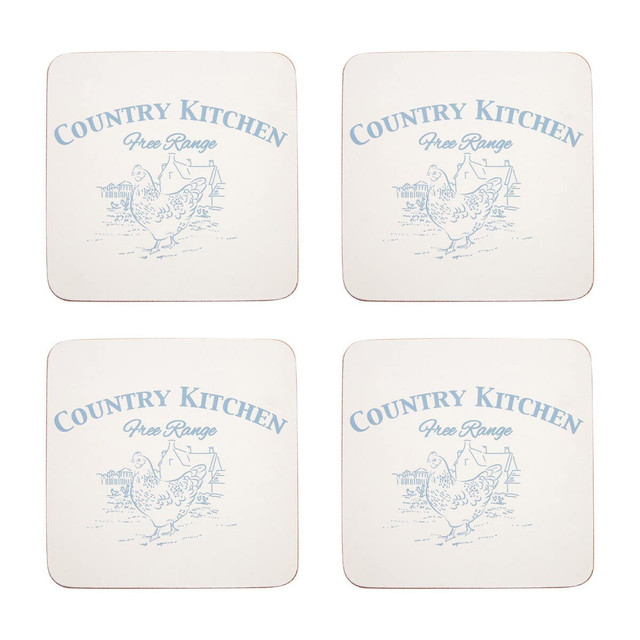Premier Housewares Country Kitchen Set Of Four Cork Coasters