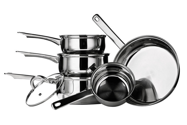 Premier Housewares Crosse 5 Piece Stainless Steel Pan Set