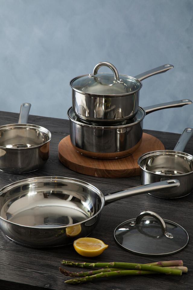 Premier Housewares Crosse 5 Piece Stainless Steel Pan Set