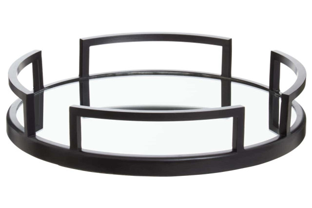 Premier Housewares Cruzar Matte Black Mirrored Tray