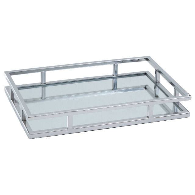 Premier Housewares Cruzar Rectangular Silver Finish Tray
