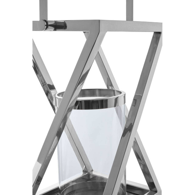 Premier Housewares Cruzar Small Silver Criss Cross Lantern