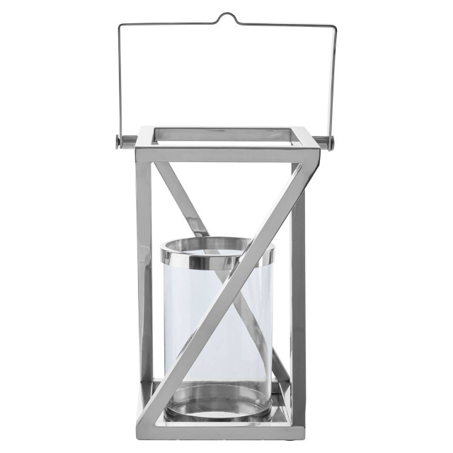 premier housewares Cruzar Small Silver Criss Cross Lantern
