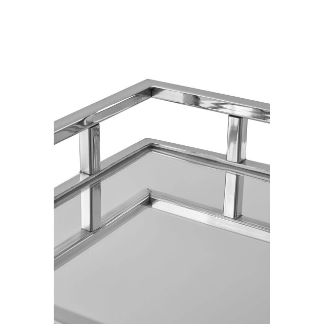 Premier Housewares Cruzar Square Mirrored Silver Tray