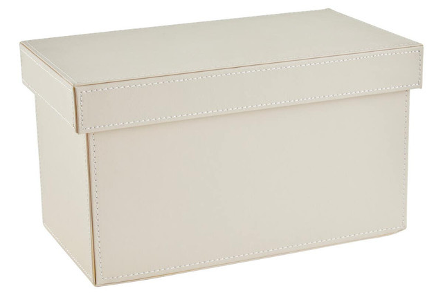 Premier Housewares Cuir Cream Leather Effect Storage Box