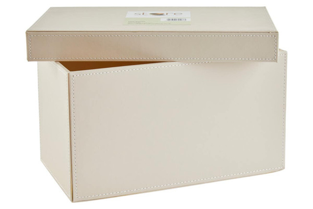 Premier Housewares Cuir Cream Leather Effect Storage Box