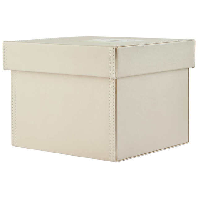 premier housewares Cuir Leather Effect Cream Storage Box