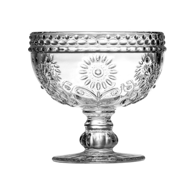 Premier Housewares Daisy Pressed Glass Sundae Glass Dish