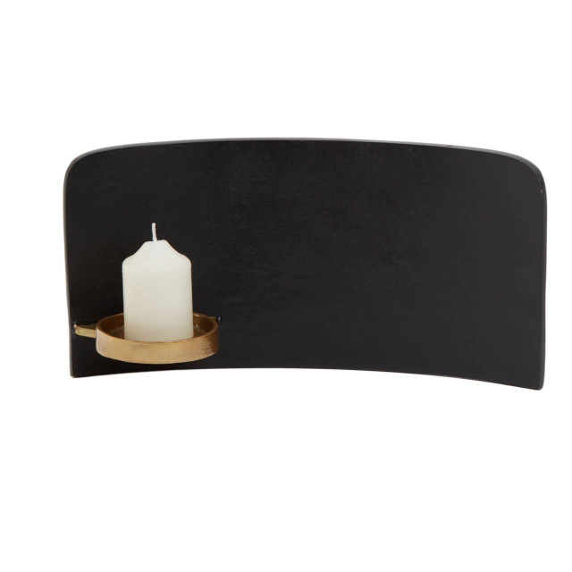 premier housewares Daito Black and Gold Finish Aluminium Candle Holder