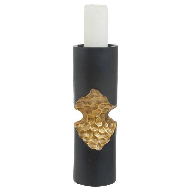 Premier Housewares Daito Small Black And Gold Finish Candle Holder