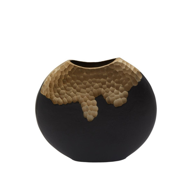Premier Housewares Daito Small Black And Gold Round Vase