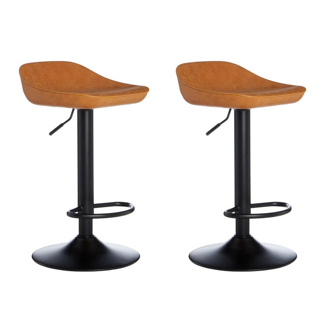 Premier Housewares Dalston Set Of Two Camel Bar Stools
