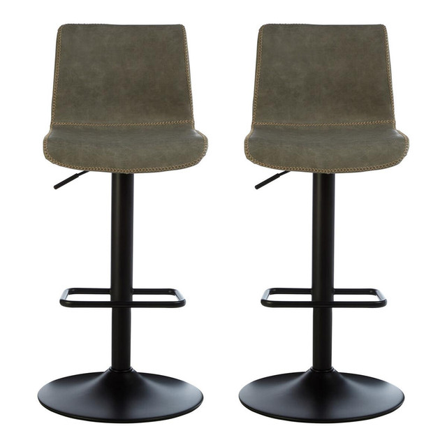 Premier Housewares Dalston Set Of Two High Back Ash Bar Stools