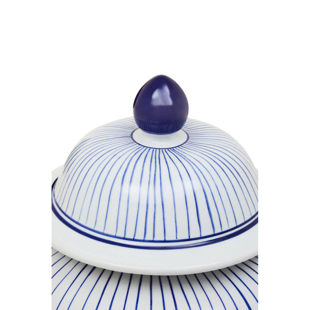 Premier Housewares Damson Large White And Blue Ceramic Jar