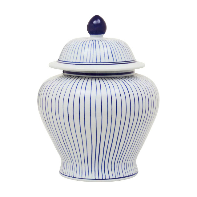 premier housewares Damson Large White And Blue Ceramic Jar