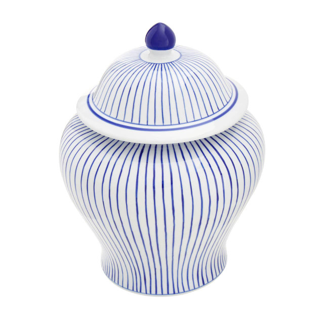 Premier Housewares Damson Small White And Blue Ceramic Jar