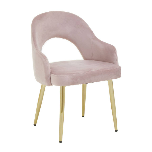 Premier Housewares Dani Dusky Pink Velvet Dining Chair