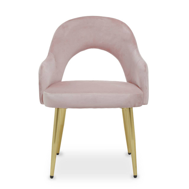 premier housewares Dani Dusky Pink Velvet Dining Chair
