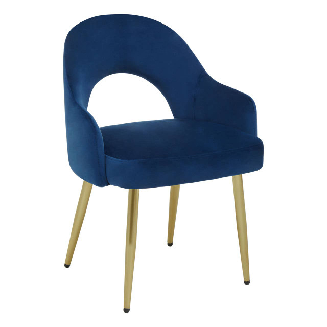 Premier Housewares Dani Midnight Blue Velvet Dining Chair