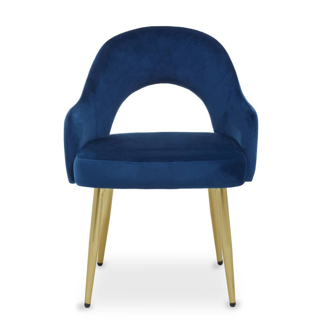 premier housewares Dani Midnight Blue Velvet Dining Chair