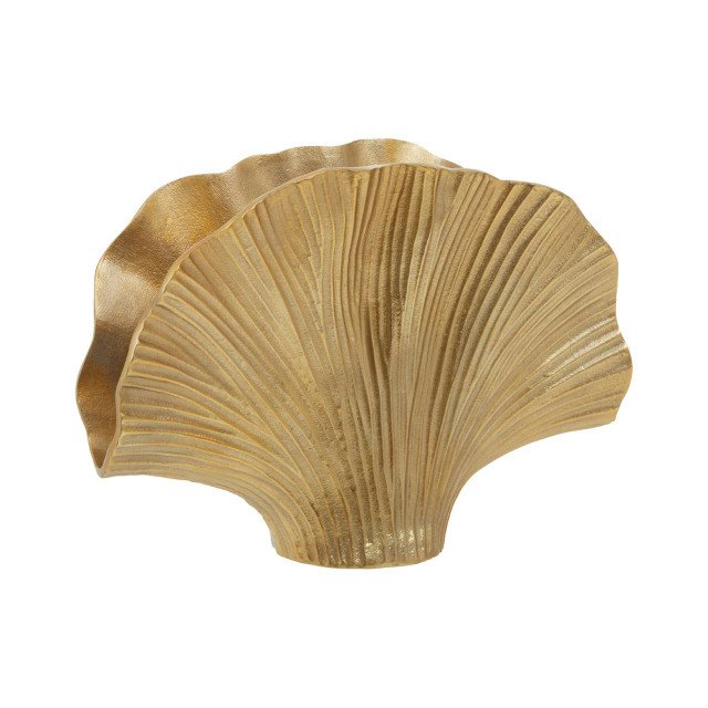 Premier Housewares Danna Large Gold Finish Ginkgo Vase