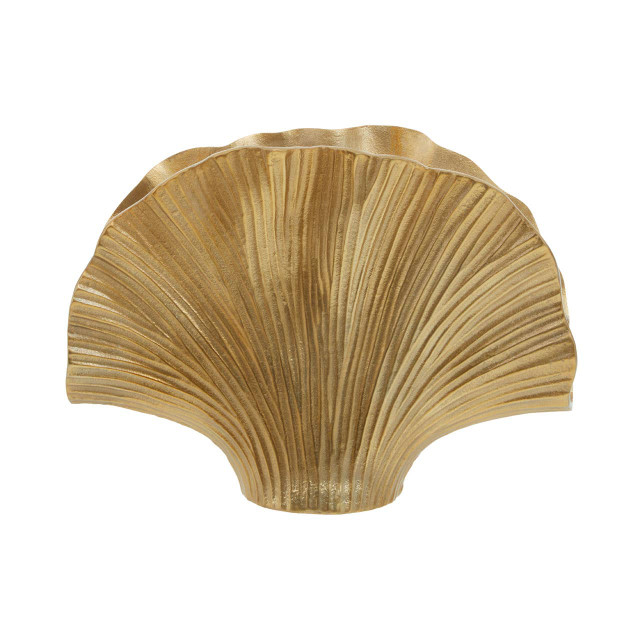 premier housewares Danna Large Gold Finish Ginkgo Vase