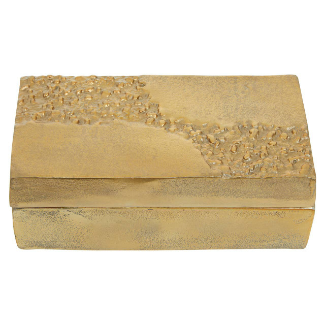 Premier Housewares Dante Gold Finish Textured Trinket Box