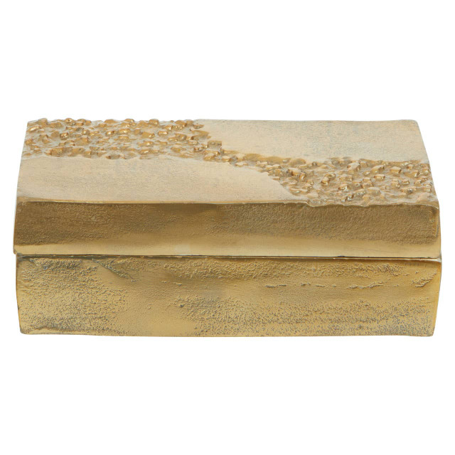 premier housewares Dante Gold Finish Textured Trinket Box