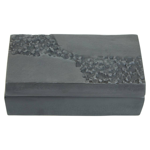 Premier Housewares Dante Grey Finish Textured Trinket Box