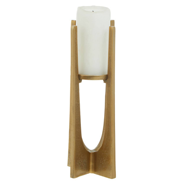 Premier Housewares Dante Small Gold Finish Candle Holder