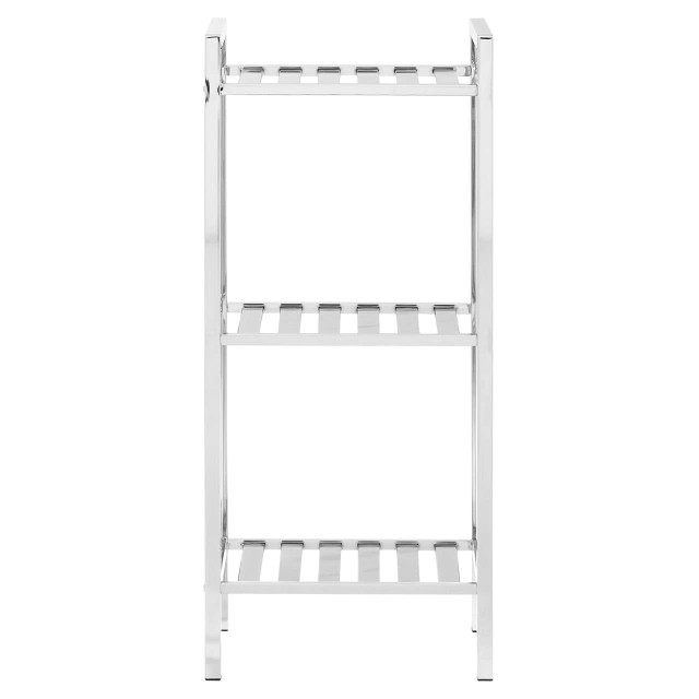 Premier Housewares Dara 3 Tier Chrome Shelf Unit With Slatted Sides
