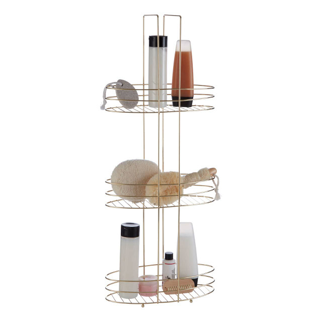 Premier Housewares Dara 3 Tier Gold Plated Storage Rack