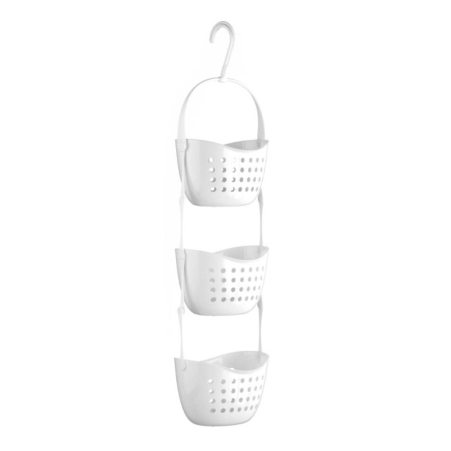 premier housewares Dara 3 Tier White Hanging Shower Caddy