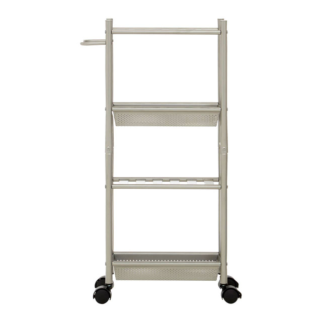 Premier Housewares Dara 4 Tier Brush Nickel Trolley With 2 Baskets