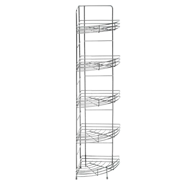 Premier Housewares Dara 5 Tier Chrome Corner Storage Rack