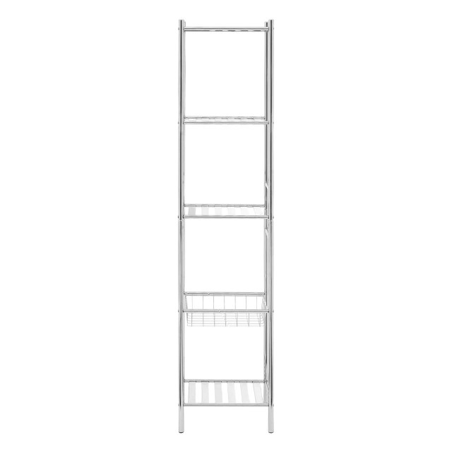 Premier Housewares Dara 5 Tier Chrome Shelf Unit With Basket