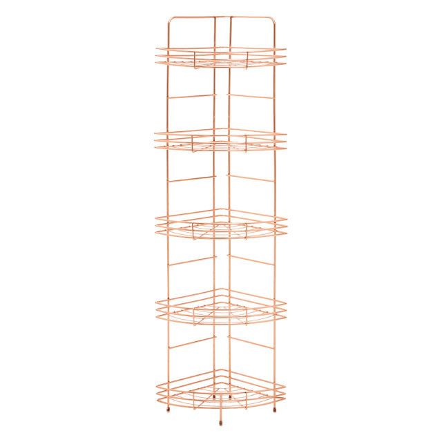 Premier Housewares Dara 5 Tier Copper Finish Corner Storage Rack