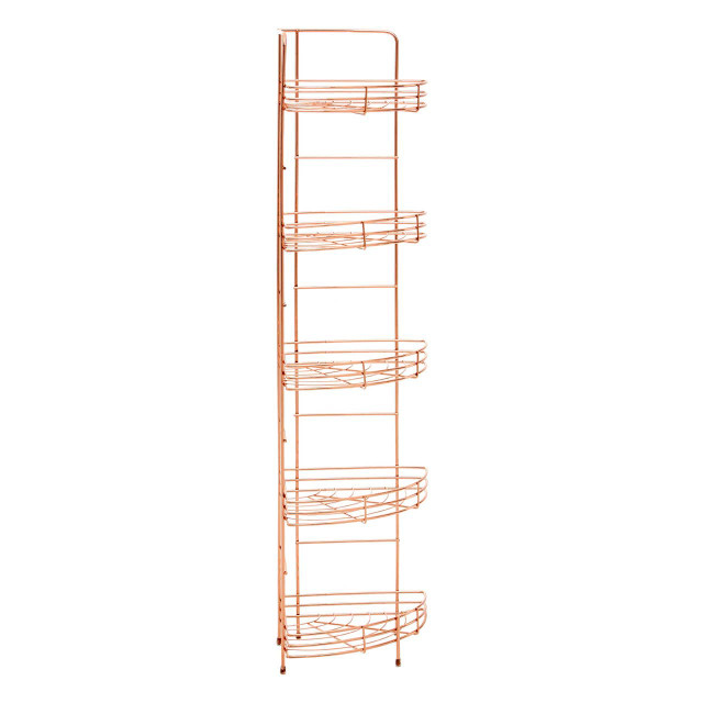 Premier Housewares Dara 5 Tier Copper Finish Corner Storage Rack