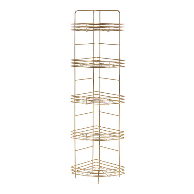premier housewares Dara 5 Tier Gold Finish Corner Storage Rack