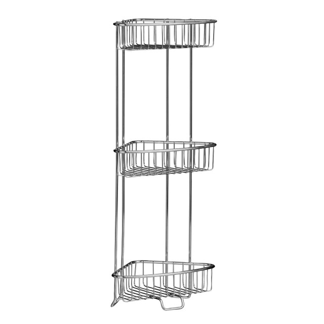 Premier Housewares Dara Three Tier Chrome Corner Shower Caddy
