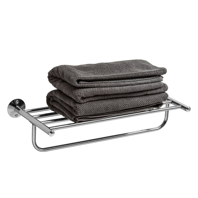 Premier Housewares Dara Wall Mountable Chrome Towel Shelf
