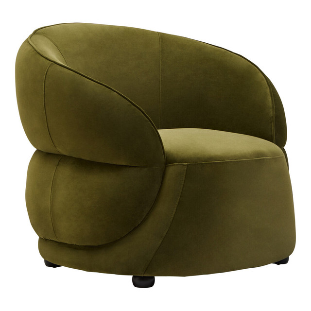 Premier Housewares Darla Forest Green Curved Velvet Chair