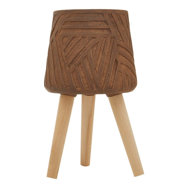 Premier Housewares Darnell Brown Planter With Angular Legs