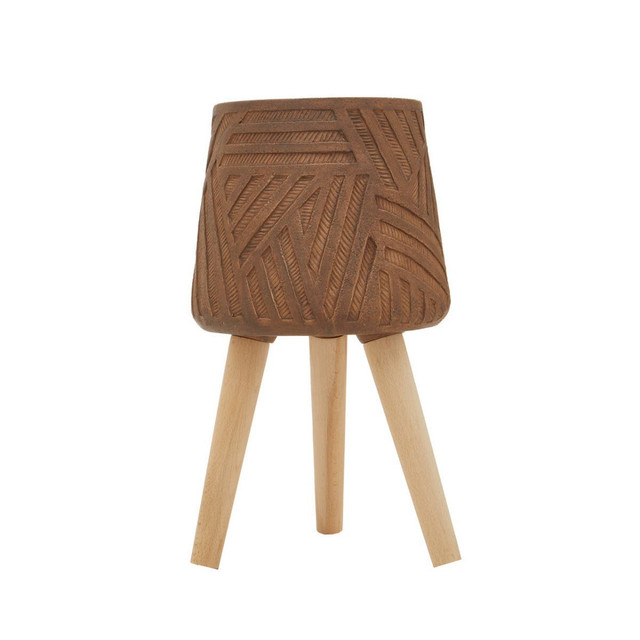 premier housewares Darnell Brown Planter With Angular Legs