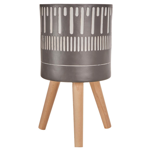 Premier Housewares Darnell Large Black And White Finish Planter