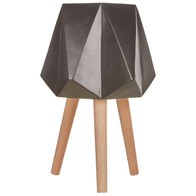 Premier Housewares Darnell Large Black Geometric Planter With Legs