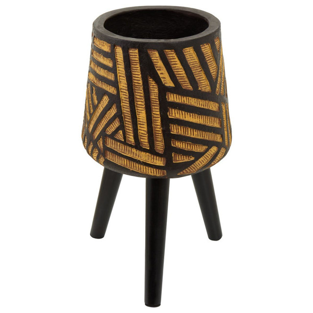 Premier Housewares Darnell Natural And Black Planter With Angular Legs