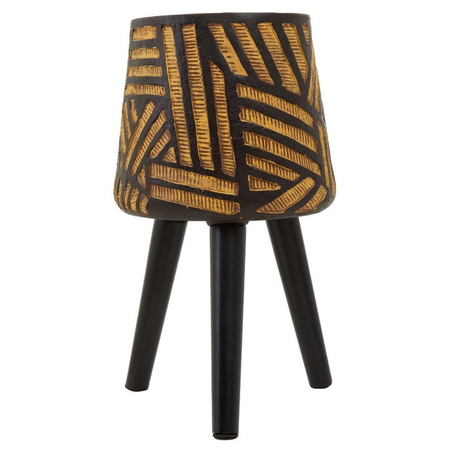 premier housewares Darnell Natural And Black Planter With Angular Legs
